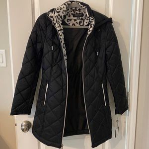 Laundry black nylon quilted jacket